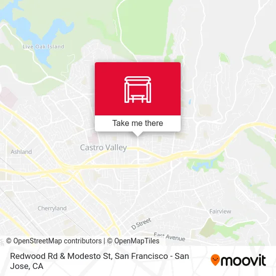Redwood Rd & Modesto St map