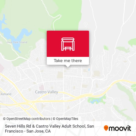 Mapa de Seven Hills Rd & Castro Valley Adult School