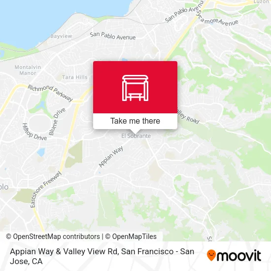 Appian Way & Valley View Rd map