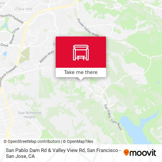 San Pablo Dam Rd & Valley View Rd map