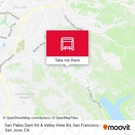 San Pablo Dam Rd & Valley View Rd map