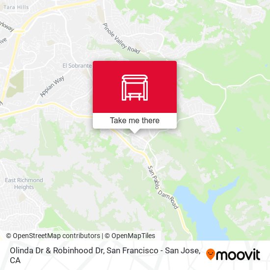 Olinda Dr & Robinhood Dr map