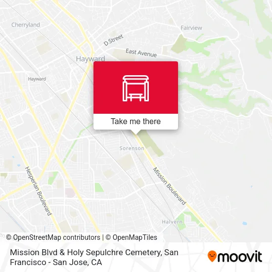 Mission Blvd & Holy Sepulchre Cemetery map
