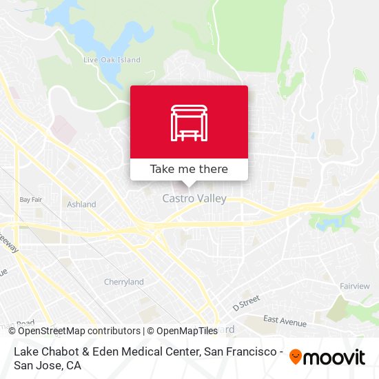 Lake Chabot & Eden Medical Center map
