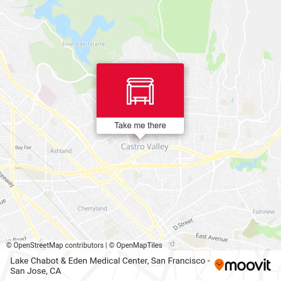 Lake Chabot & Eden Medical Center map