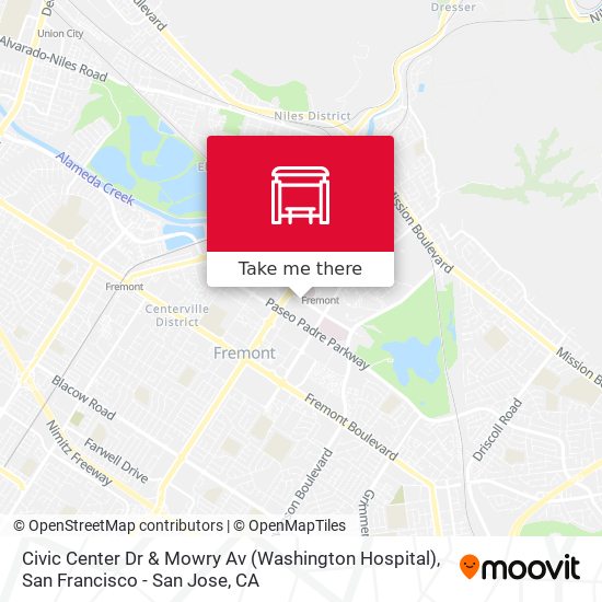 Mapa de Civic Center Dr & Mowry Av (Washington Hospital)