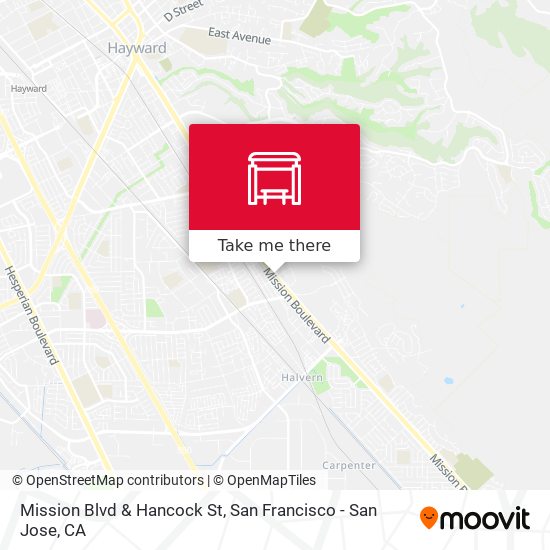 Mission Blvd & Hancock St map