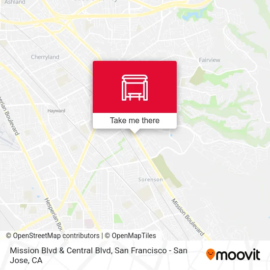 Mission Blvd & Central Blvd map