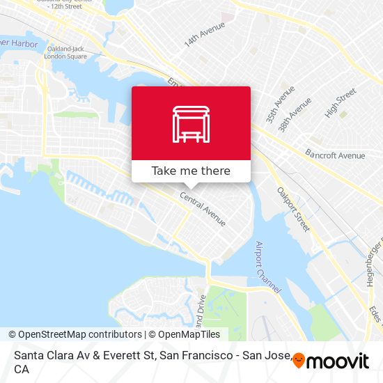 Mapa de Santa Clara Av & Everett St