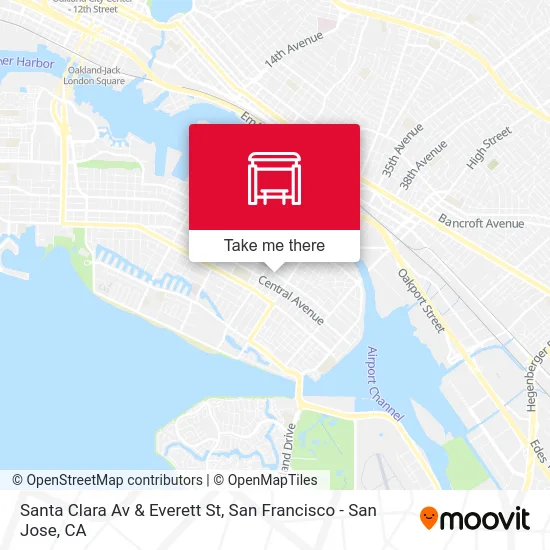 Santa Clara Av & Everett St map