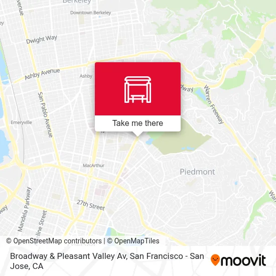 Broadway & Pleasant Valley Av map