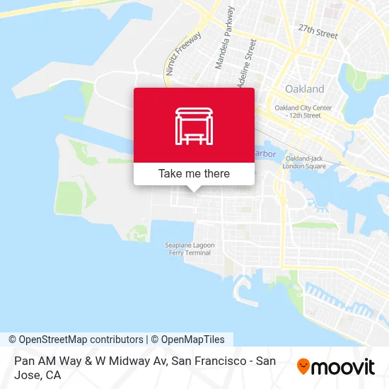 Pan AM Way & W Midway Av map