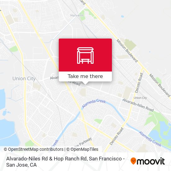 Alvarado-Niles Rd & Hop Ranch Rd map