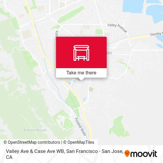 Valley Ave & Case Ave WB map