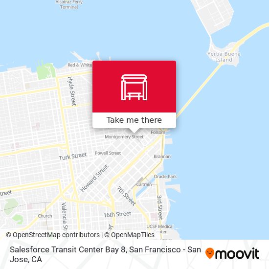 Mapa de Salesforce Transit Center Bay 8