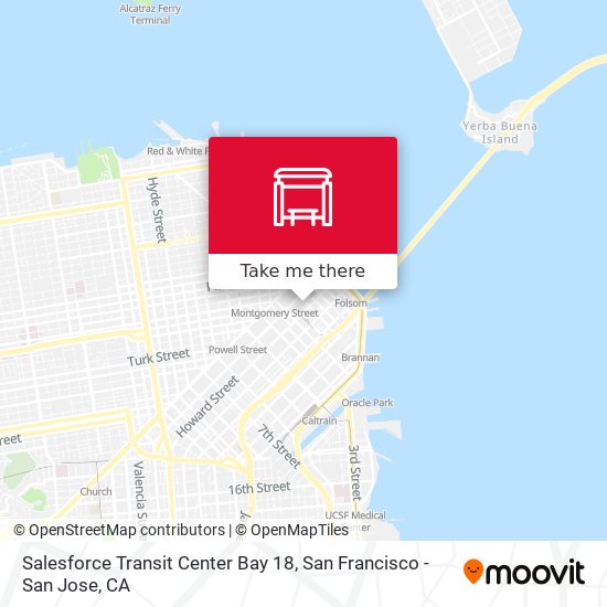 Mapa de Salesforce Transit Center Bay 18