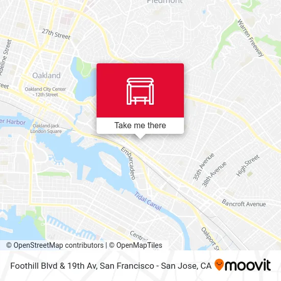 Foothill Blvd & 19th Av map