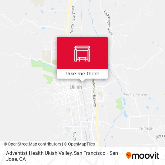 Mapa de Adventist Health Ukiah Valley