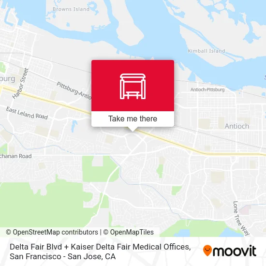 Delta Fair Blvd + Kaiser Delta Fair Medical Offices map