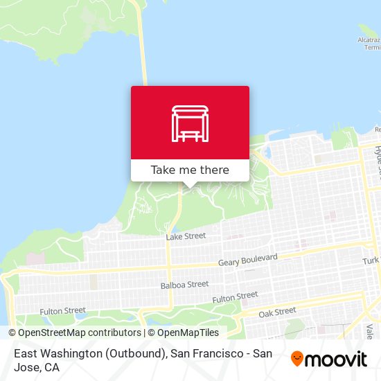 East Washington (Outbound) map