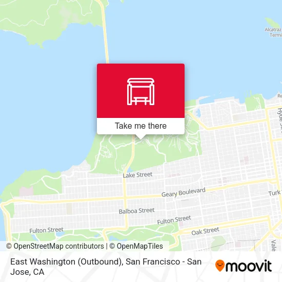 East Washington (Outbound) map