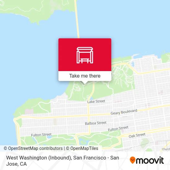 West Washington (Inbound) map