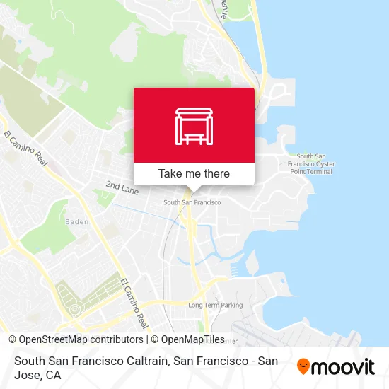 Mapa de South San Francisco Caltrain