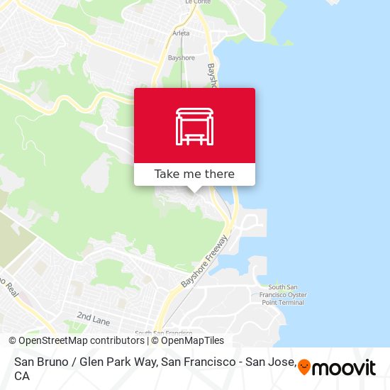 San Bruno / Glen Park Way map