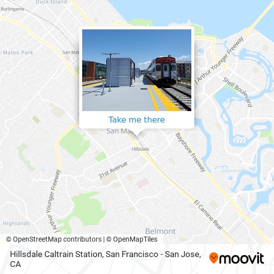 Mapa de Hillsdale Caltrain Station