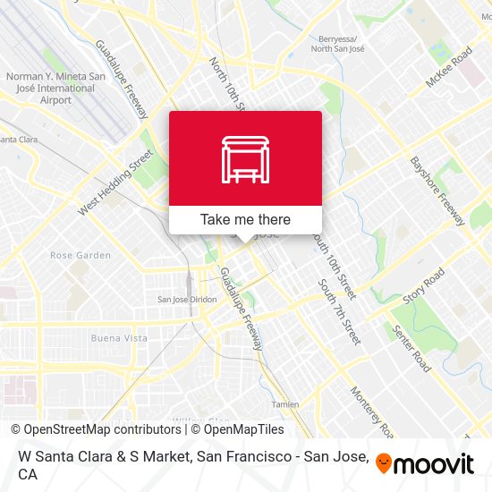 W Santa Clara & S Market map