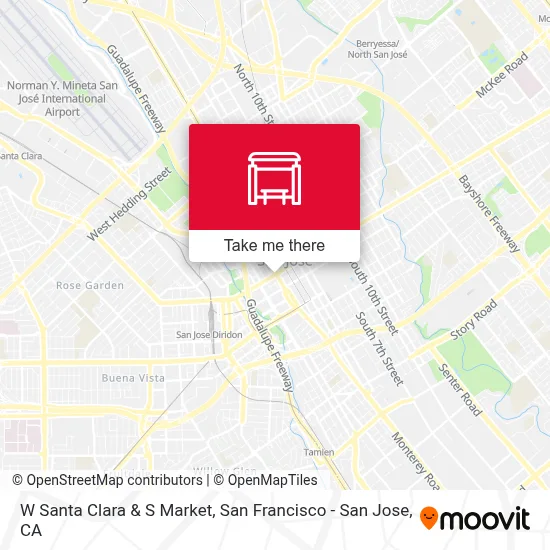 W Santa Clara & S Market map