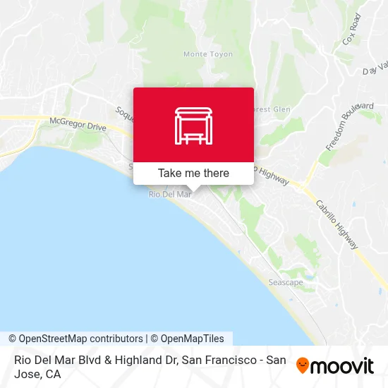 Rio Del Mar Blvd & Highland Dr map