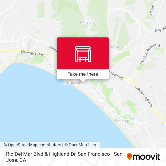Rio Del Mar Blvd & Highland Dr map