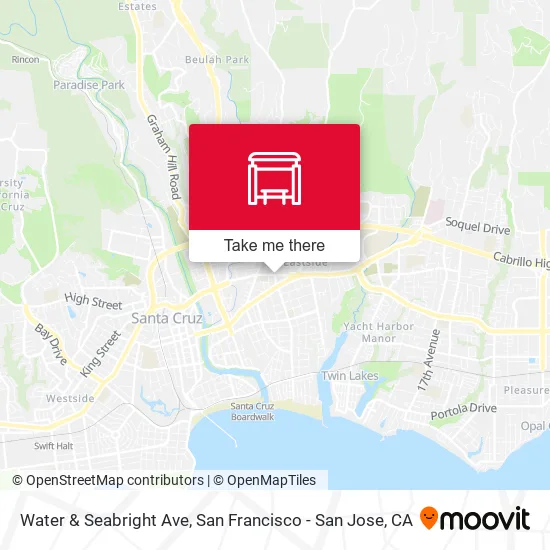 Water & Seabright Ave map