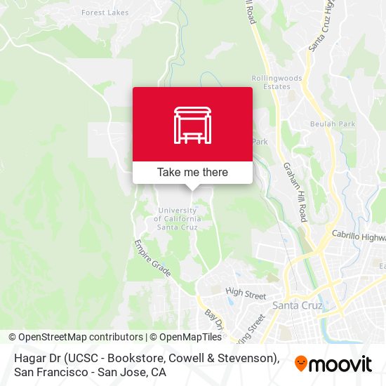 Mapa de Hagar Dr (UCSC - Bookstore, Cowell & Stevenson)