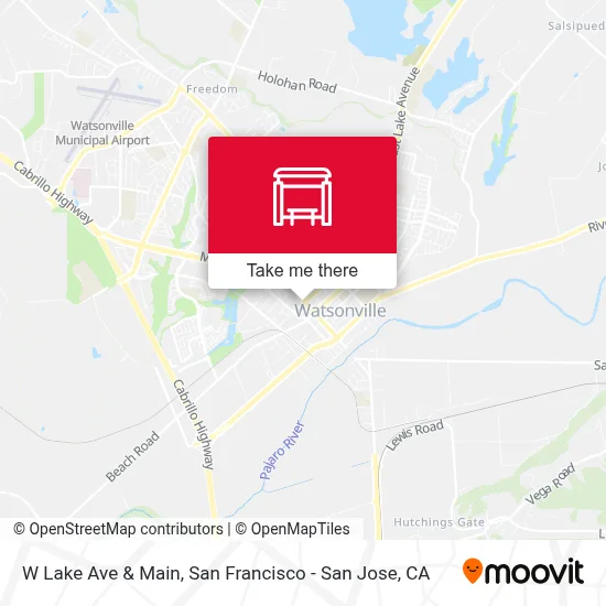 W Lake Ave & Main map