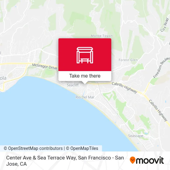 Center Ave & Sea Terrace Way map