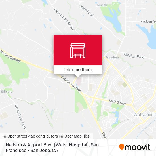 Neilson & Airport Blvd (Wats. Hospital) map