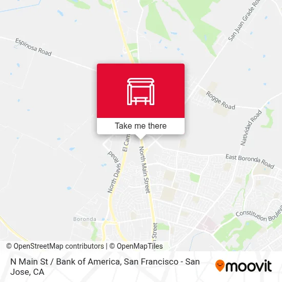 N Main St /  Bank of America map