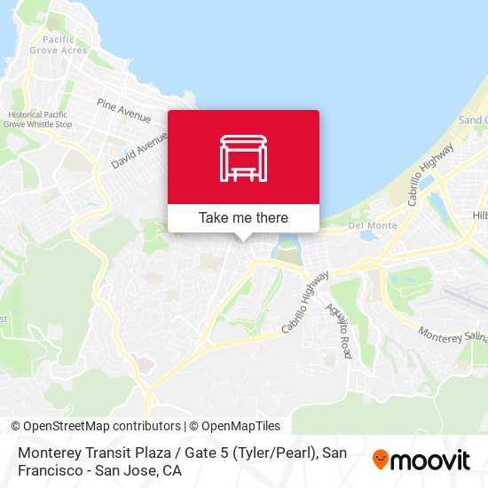 Mapa de Monterey Transit Plaza / Gate 5 (Tyler / Pearl)