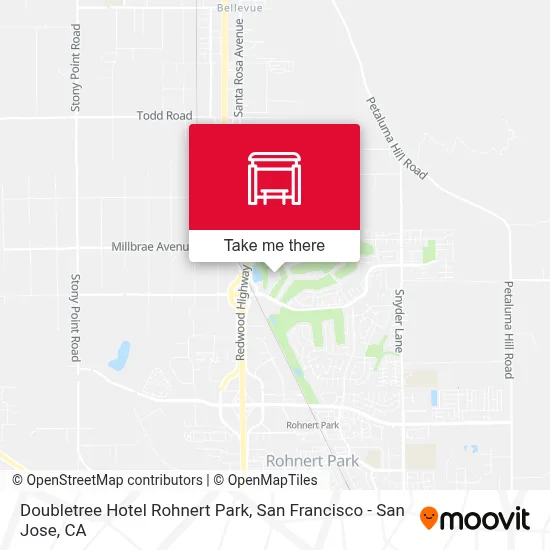Doubletree Hotel Rohnert Park map
