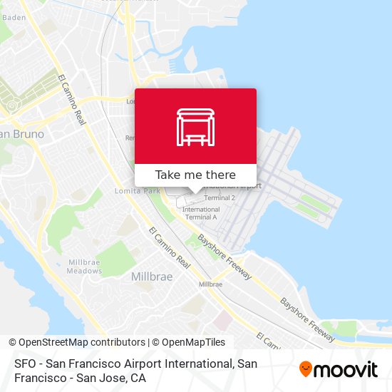 SFO - San Francisco Airport International map
