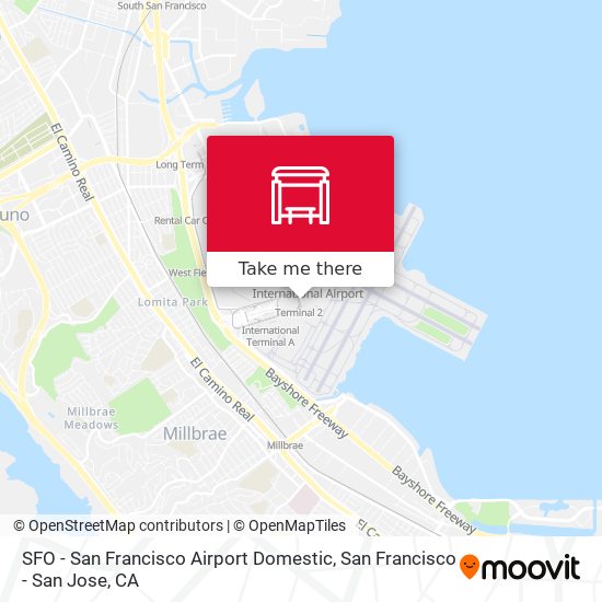 SFO - San Francisco Airport Domestic map