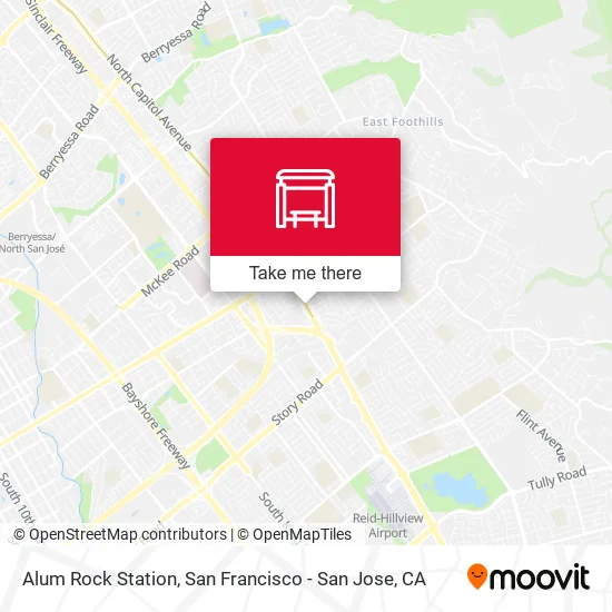 Mapa de Alum Rock Station