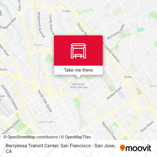 Berryessa Transit Center map