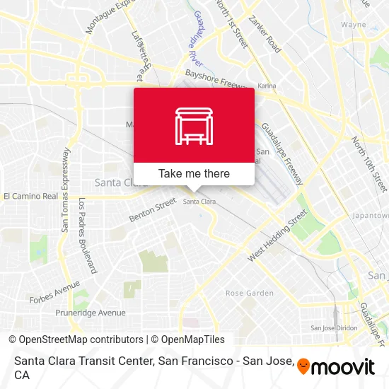 Mapa de Santa Clara Transit Center