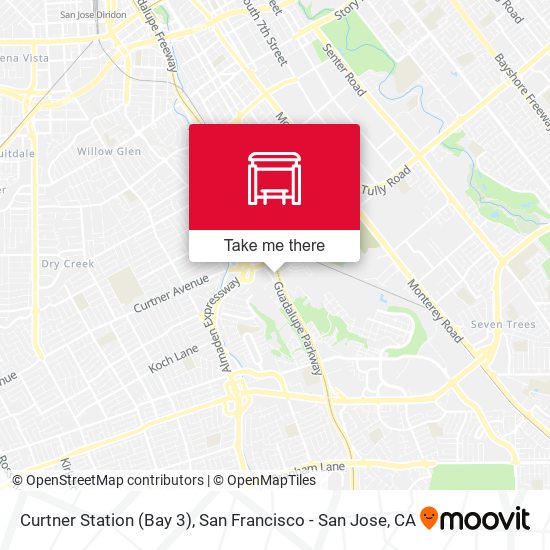 Curtner Station (Bay 3) map