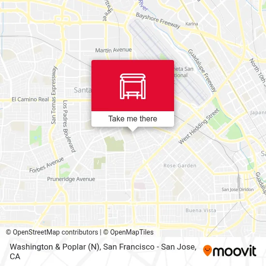 Washington & Poplar (N) map