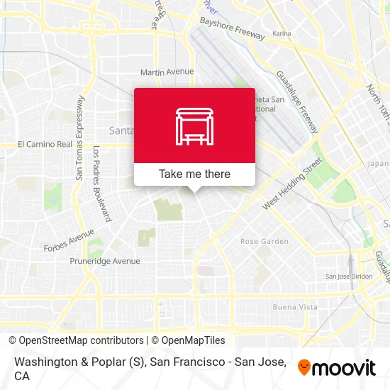 Washington & Poplar (S) map