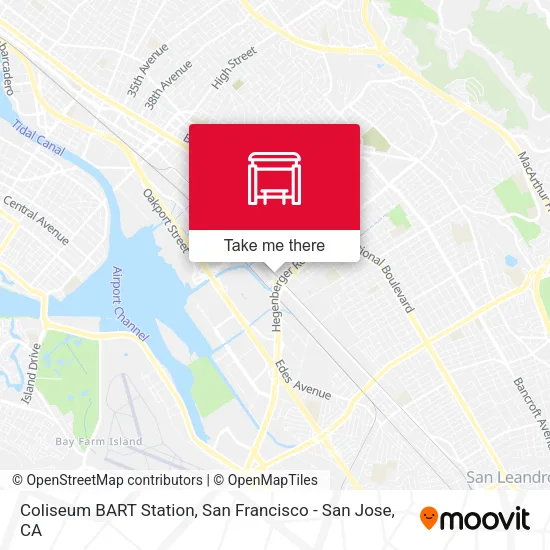 Coliseum BART Station map